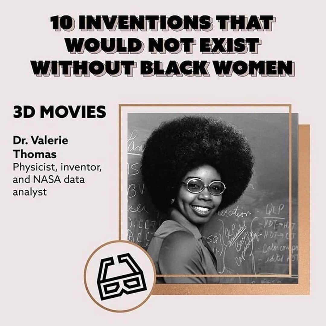 グレースマハリーのインスタグラム：「How many of these inventions did you know exist bc of BLACK WOMEN? 🙌🏾   ・・・ Reposted from @projecttsehigh via @femalequotient February is Black History Month! ✨ Let's recognize the women who have made significant contributions to modern innovations that we use today!  Take some time to google their names and learn about their impact.  Not everyone got recognition for their work - for example Mary Beatrice Davidson Kenner who invented the sanitary belt which would lead to the innovation of today's menstrual pads. After she saved enough money to get her first patent, the company that initially showed interest in her product rejected it after they discovered she was African American. Kenner never made any money off the sanitary belt because her patent expired and became public domain, allowing it to be manufactured freely.」