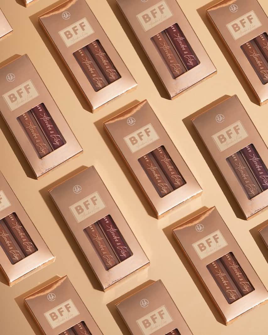 BH Cosmeticsのインスタグラム：「🚨ONLY A FEW LEFT 🚨 The obsession is real for our NEW BFF Lip Duos. Each pack has one universally gorg matte lippie + one high shine gloss for just $14 💋 GRAB 'EM WHILE YOU STILL CAN!  #BHxAlondraElsy #bhcosmetics  👯‍♀️: @alondradessy + @elsyguevara」