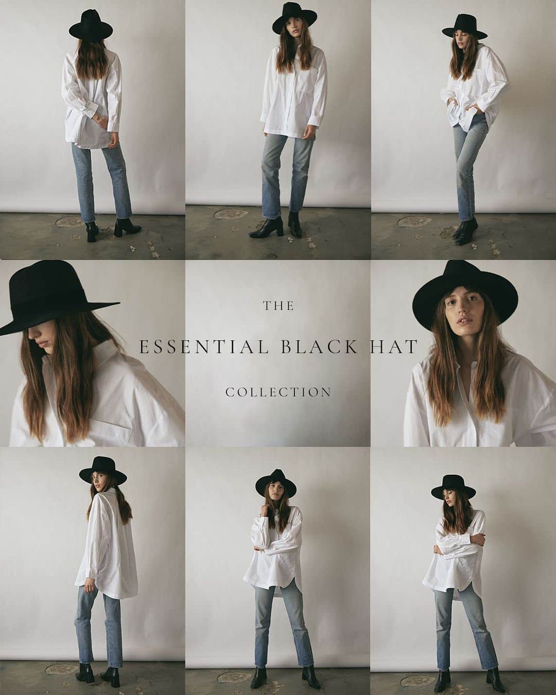 JanessaLeoneのインスタグラム：「THE ESSENTIAL BLACK HAT COLLECTION ____ An Exclusive Capsule from Janessa Leoné. Now available online and in-store.  #janessaleone」