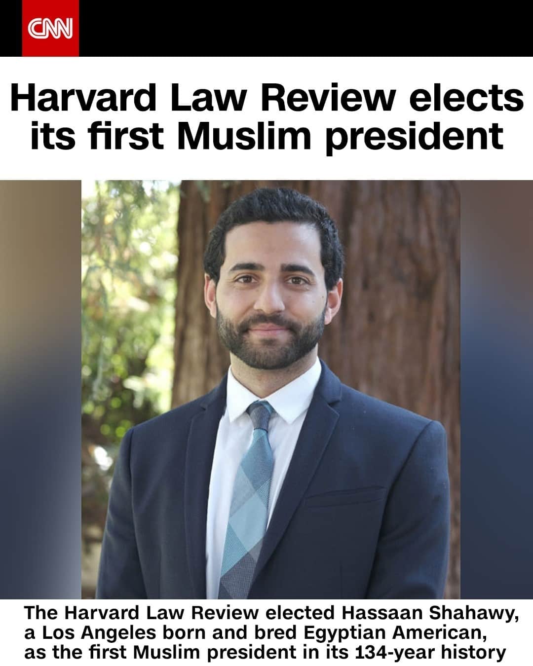 CNNさんのインスタグラム写真 - (CNNInstagram)「The Harvard Law Review has elected Hassaan Shahawy, a Los Angeles born and bred Egyptian American, as the first Muslim president in its 134-year history. The Harvard Law Review is a student-edited law journal with the largest circulation of any law journal worldwide, according to Harvard University. “It can serve as a small start or indication of new direction that might be arising in American public discourse, and the increasing importance of diversity," Shahawy said.⁠ ⁠ (📸: Harvard Law School)」2月12日 6時01分 - cnn