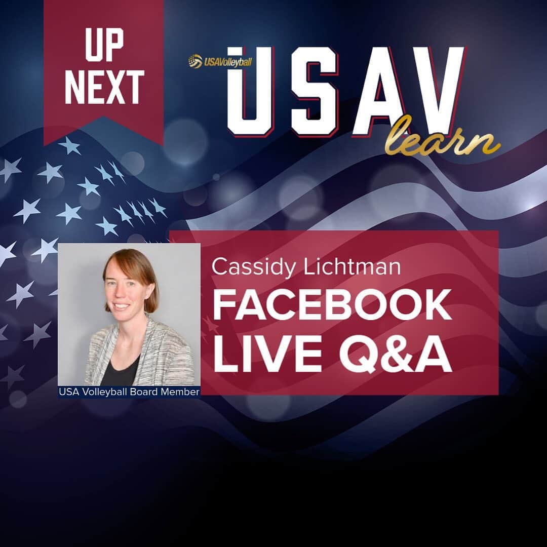 USA Volleyballさんのインスタグラム写真 - (USA VolleyballInstagram)「Join us tomorrow at 11:30am PT on the USA Volleyball Facebook page for a #USAVlearn Live Q&A with former U.S. Women's National Team athlete @cassidylichtman7! She will discuss her role on the USAV Board, the upcoming @auprosports inaugural season and more!」2月12日 6時44分 - usavolleyball