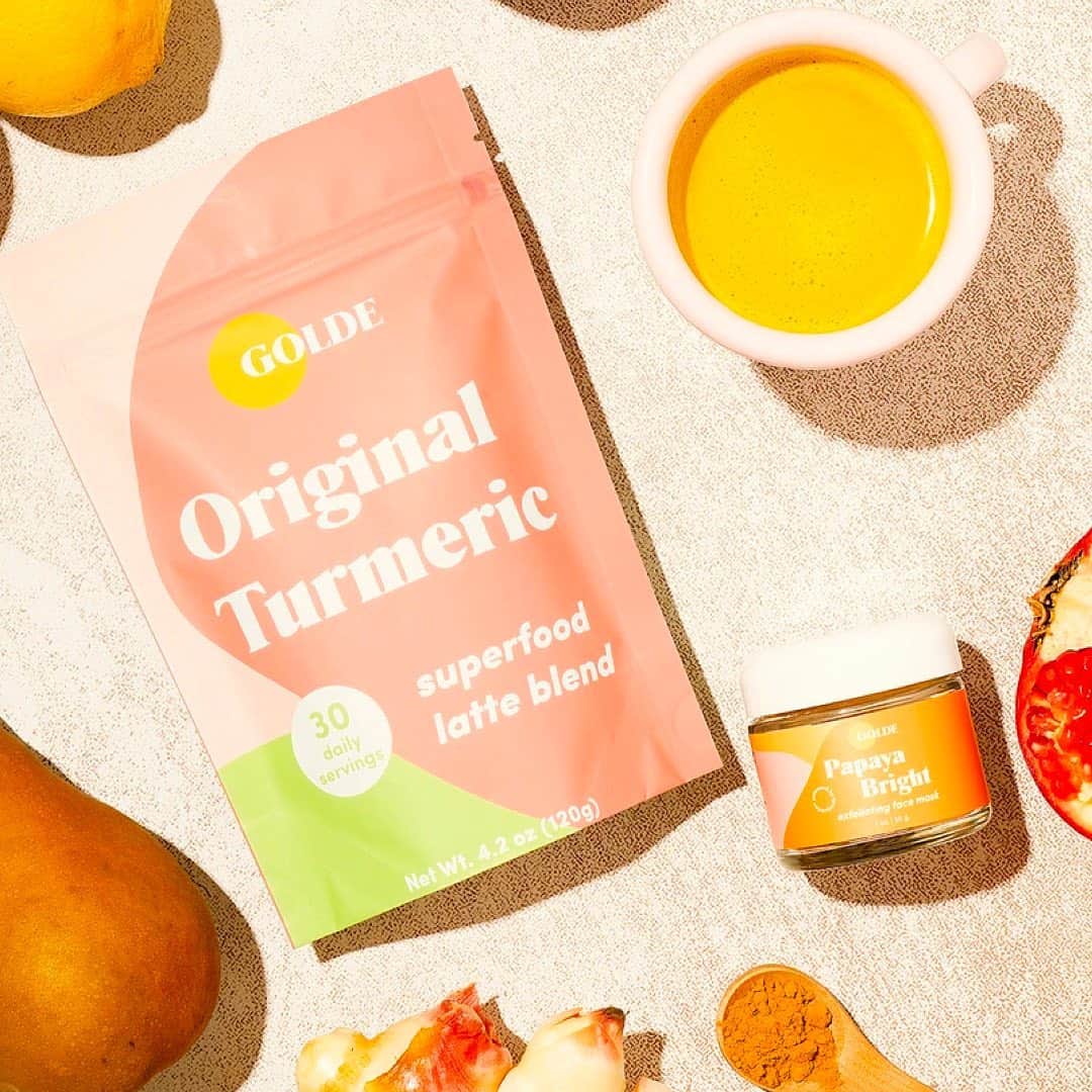 Target Styleのインスタグラム：「Born in Brooklyn out of a 1-bedroom apartment, @trinitymouzon created the Original Turmeric Latte Blend - an accessible superfood to support skin, debloating, and immunity. The rest is history! @golde blends, supplements, and masks are now in the #TargetBeauty aisle. 💛」