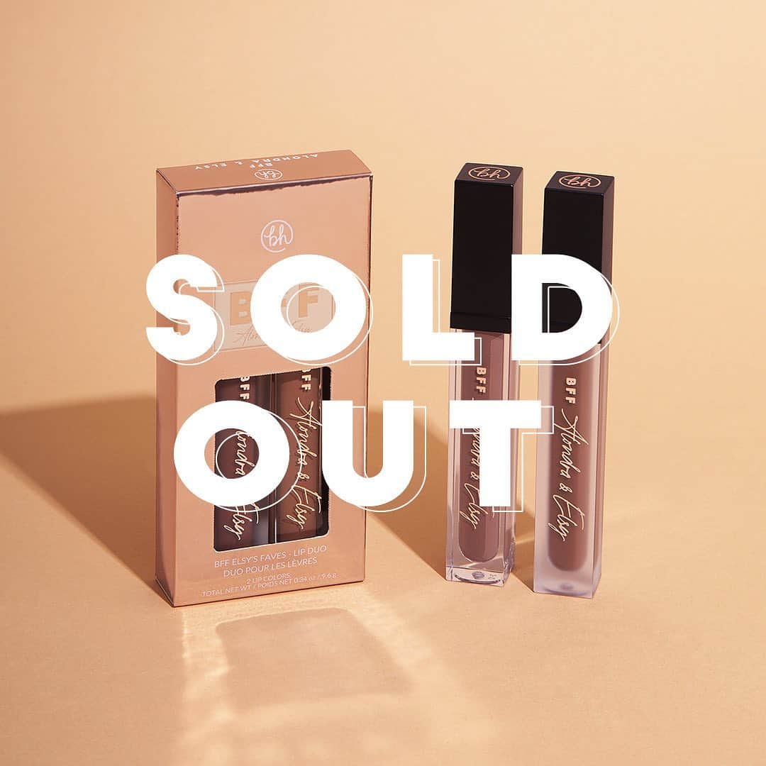 BH Cosmeticsのインスタグラム：「ELYS'S LIP DUO IS NOW SOLD OUT TOO! We are floored by all the day 1 love and can't wait to see all your luscious lip looks 💋 Go grab these lippies now @beautybaycom or on Sunday @ultabeauty before they're all gone for good ⭐️ #BHxAlondraElsy #bhcosmetics」