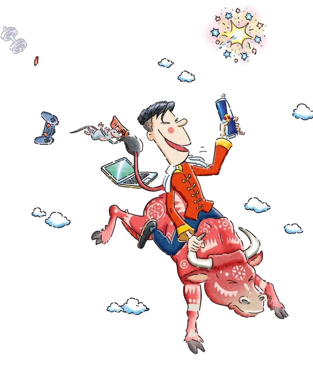 レッドブルのインスタグラム：「Getting the hang of the year of the bull?」
