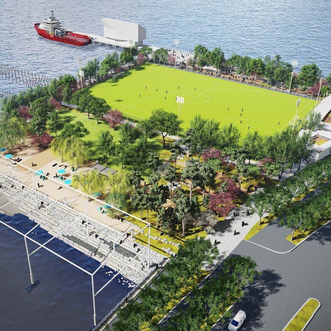 HYPEBEASTさんのインスタグラム写真 - (HYPEBEASTInstagram)「New York City is set to move forward with plans for its first public beach. The @hudsonriverpark Trust is currently requesting proposals to build the proposed 5.5-acre Gansevoort Peninsula Park, located at Pier 52 between Gansevoort and Little West 12th streets. With construction set to begin this spring, the man-made beach will be built on solid ground, as opposed to a pier, and cost around $70 million USD. Learn more about it via the link in our bio. It’s currently slated to open to the public in Spring 2023.⁠⠀ Photo: @fieldoperations/Hudson River Park Trust」2月12日 13時36分 - hypebeast