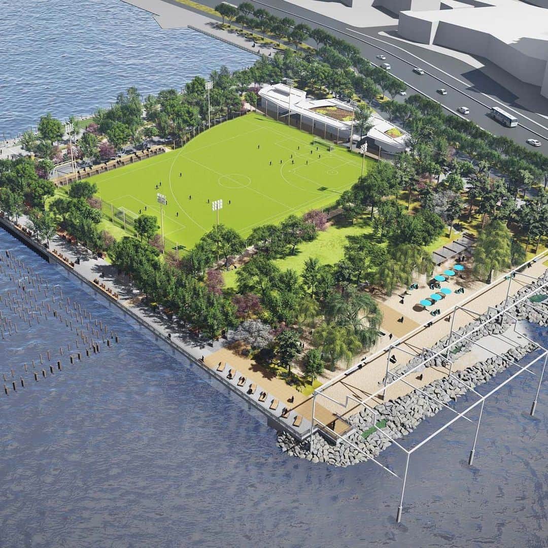 HYPEBEASTさんのインスタグラム写真 - (HYPEBEASTInstagram)「New York City is set to move forward with plans for its first public beach. The @hudsonriverpark Trust is currently requesting proposals to build the proposed 5.5-acre Gansevoort Peninsula Park, located at Pier 52 between Gansevoort and Little West 12th streets. With construction set to begin this spring, the man-made beach will be built on solid ground, as opposed to a pier, and cost around $70 million USD. Learn more about it via the link in our bio. It’s currently slated to open to the public in Spring 2023.⁠⠀ Photo: @fieldoperations/Hudson River Park Trust」2月12日 13時36分 - hypebeast