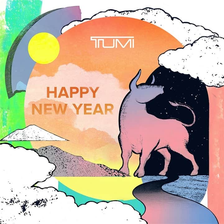 のインスタグラム：「Happy Lunar New Year! Thank you to @nini__sum, the prolific street artist from Shanghai renowned for her mixed-media works, for creating this vibrant piece celebrating the year of the ox.」