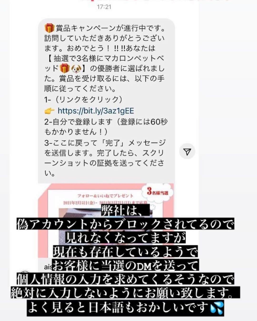 kamunaさんのインスタグラム写真 - (kamunaInstagram)「おととくんがスヤスヤ眠っているのは @aisdelu.japan さまのマカロンベッド❤️ ふわふわであったかい❤️飼い主も横から足を突っ込んじゃったにゃ😂 swipeしてね→ ⚠️偽アカウント出現⚠️ この2枚目の写真。ダイレクトメッセージは実際私のリア友に来たものです！！ nがひとつ多い！！ 3枚目は @winsun.japan さんの注意喚起。 ご注意ください⚠️⚠️⚠️  @winsun.japan  #ふわふわベッド #ペットベッド #マカロンベッド  #catsofInstagram #ねこ #munchkin  #多頭飼い #マンチカン #猫のいる生活 #猫好きさんとつながりたい #pecotv #cat#scottishfold #catsofinstagram #猫好きさんとつながりたい  #猫好き #スコティッシュフォールド　 #catofweek #kedilerin_sevimli_halleri #kitties #bestmeow #for.every.catA #hachiwarebroモデル #ペットとずっと」2月12日 13時55分 - tansoku_love