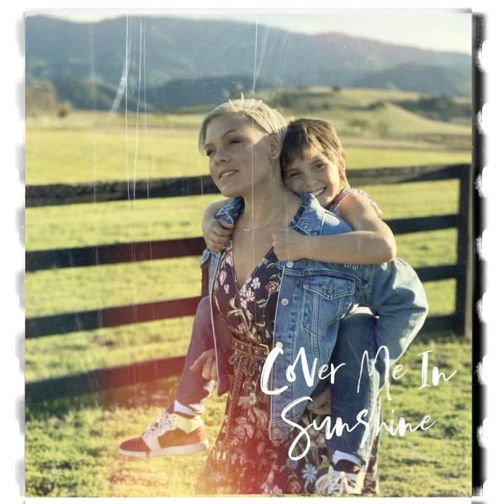 P!nk（ピンク）のインスタグラム：「“Cover Me In Sunshine” with my baby girl is out now!! Hope this one puts a smile on your face 🌞 Link in bio!」