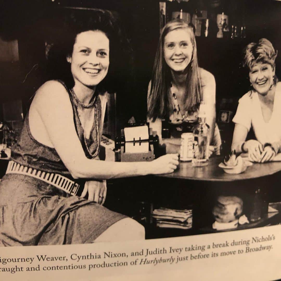 シンシア・ニクソンのインスタグラム：「SOOO excited to read my friend @markharrisnyc ‘s book Mike Nichols: A Life!  and tickled to see my photo with Sigourney and Judy inside— 1984 seems like a lifetime ago (and 5 minutes ago at the same time.)」