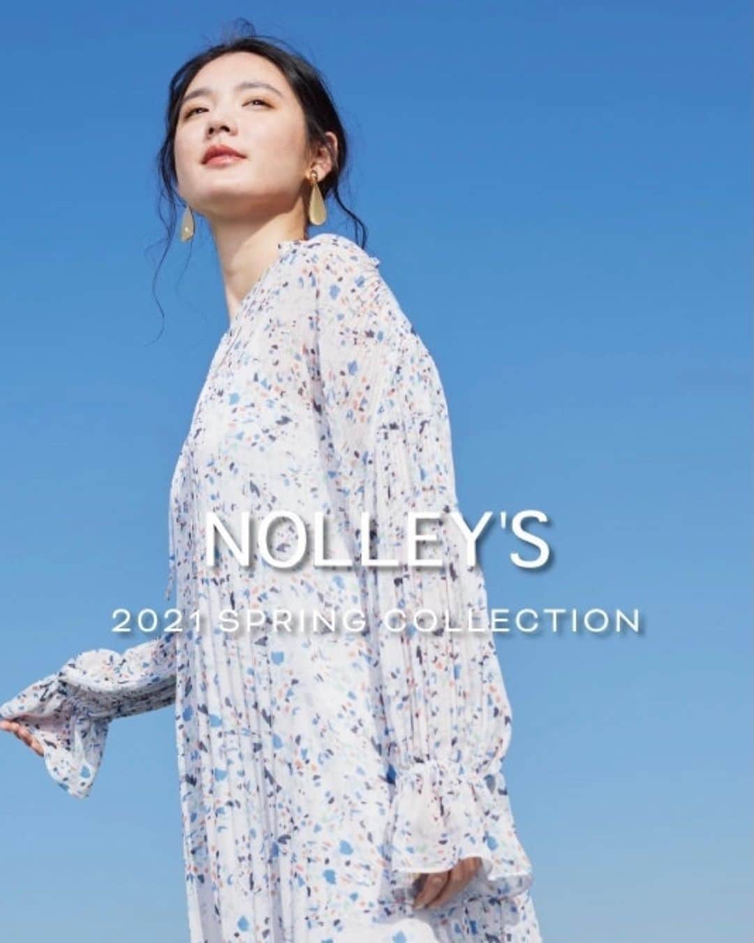 石坂友里のインスタグラム：「NOLLEY’S 2021SS 東京もまだまだ寒いけど、時々春の香りを感じるような気がします🐰早く暖かい春が来てほしいな🐰🌸 @leiko_k 💄❤️ 도쿄도 아직 춥지만 조금씩 봄이 다가오는 것 같아요! 빨리 따뜻한 봄이 오면 좋겠어요🐰🌸 좋은 설날을 보내세요💞」