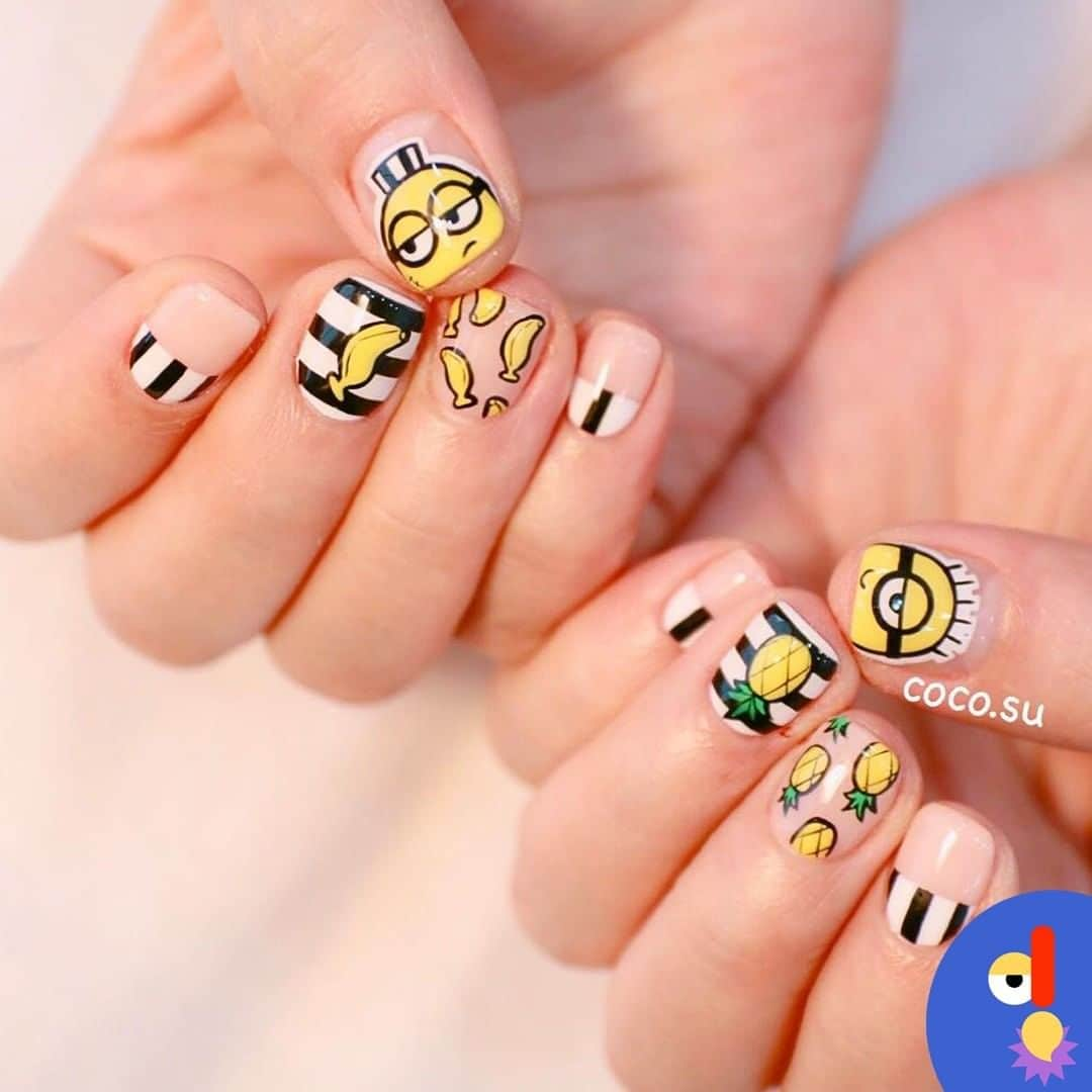 ミニオンさんのインスタグラム写真 - (ミニオンInstagram)「ㅤㅤㅤㅤㅤㅤㅤㅤㅤㅤㅤㅤㅤ 🍫💛 💛 　　　　バレンタイン🥰 　#ミニオンネイル💅はどう？  🍫 　　　　　　　　　　　　　🍫💛  📷@coco.su_  #ミニオン #Minions  #ファンアート」2月12日 19時30分 - minion_officialjp