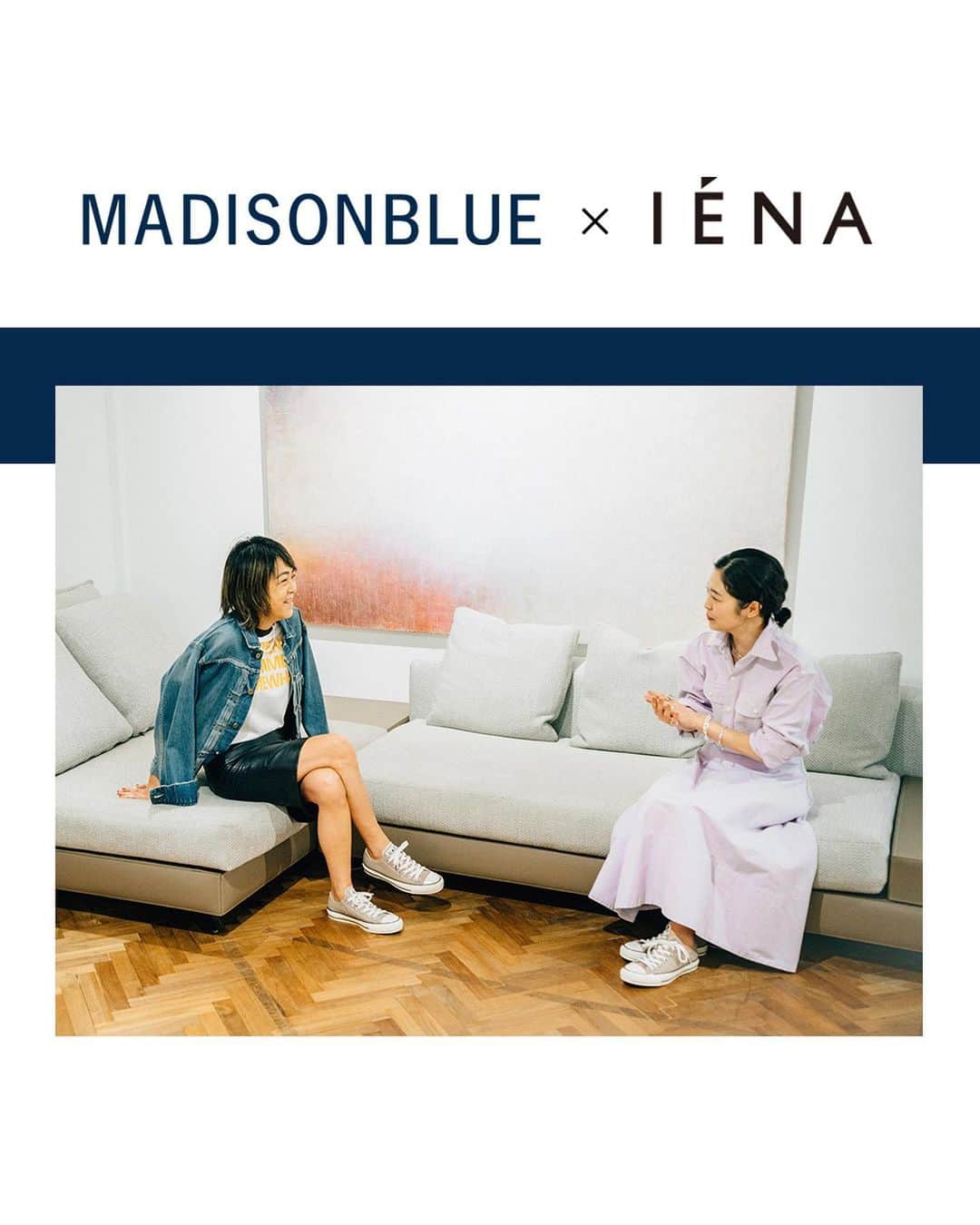 のインスタグラム：「﻿ MADISONBLUE × IÉNA ﻿ ｰｰｰｰｰｰｰｰｰｰｰｰｰｰｰｰｰｰｰｰｰｰ﻿ ﻿ IÉNA 30th COLLABORATION﻿ ﻿ “移り変わっていくトレンドの中で、ずっと変わらず愛されているもの”﻿ ﻿ ﻿ 📃BAYCREW’S STOREにて特集ページ公開中！﻿ ﻿ ﻿ ーーー﻿ ﻿ 【CONVERSE×MADISONBLUE×IÉNA】ALLSTAR﻿ ¥11,000+tax﻿ col:ベージュ﻿ size:22.5、23、23.5、24、24.5、25﻿ ※22.5cm、25cmはBAYCREW’S STORE限定﻿ no.21093910002310﻿ 店舗→3月上旬入荷予定﻿ BAYCREW’S STORE→予約受付中﻿ ※通常販売は3月上旬予定﻿ ﻿ ﻿ 【MADISONBLUE】IÉNA別注ポケットTシャツ﻿ ¥18,000+tax﻿ col:ホワイト、ホワイトA﻿ size:フリー﻿ no.21070910007410﻿ 店舗→3月上旬入荷予定﻿ ONLINE STORE→予約販売受付中﻿ ※通常販売は3月上旬予定﻿ ﻿ ーーー﻿ ﻿ #IENA #イエナ﻿ #IENA_21SS﻿ #IENA_30TH﻿ #Comfy_Happiness﻿ #MADISONBLUE」