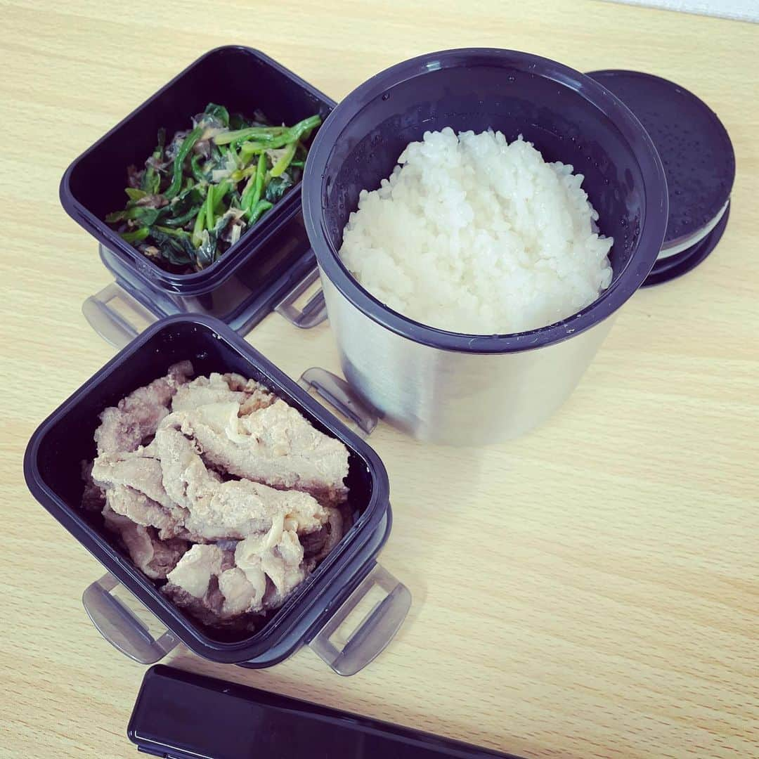 沢村玲/REIさんのインスタグラム写真 - (沢村玲/REIInstagram)「今日のお弁当！  クックパッドから"しょうが焼き"と"ほうれん草のおひたし"を作りました☺️  えいくちゃんにお弁当あげたら喜んでくれました！🤗  昨日はcookpadLiveありがとう！  #クックパッド  #cookpad  #お弁当  #料理男子  #料理上手になりたい」2月12日 20時23分 - rei.sawamura_official