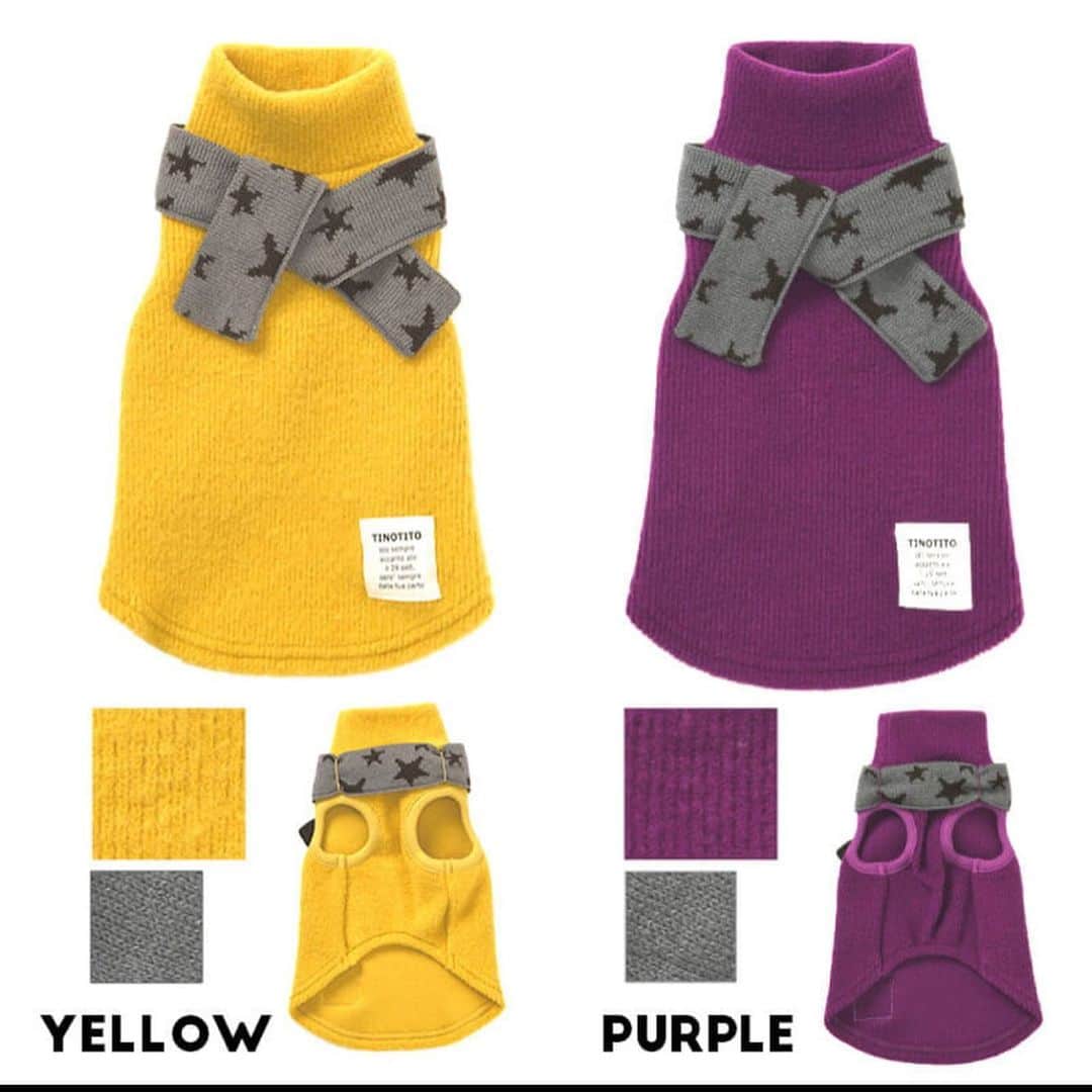 TINOTITO -ティノティート-さんのインスタグラム写真 - (TINOTITO -ティノティート-Instagram)「😴🛌💤 おやすみなさい🌙 土日ゆっくり休んでね♡ . マフラーつきニット size: xs〜XXL color: purple / yellow . wanvoyage(ワンボヤージュさん)にて TINO TITO 2020 AW collection を 販売しています。 . @wanvoyage_official のサイトをご覧ください♪ . モデルワンコ 1枚目 しらすちゃん 2枚目 ラッテちゃん 3枚目 ティーちゃん 4枚目 サーちゃん .  #tinotito #ティノティート #犬の服 #犬服 #犬服 #犬 #犬バカ部 #ペット #ふわもこ部 #pet #dogwear #dog#petclothes #dogclothes #coordinate #outfit #fashion  #instafollow #l4l #dogstagram #instagood #cute #pretty  #follow #petoftheday #f4f #followme  #개스타그램 #멍스타그램 #狗衣服代購」2月12日 21時02分 - tinotito_shop