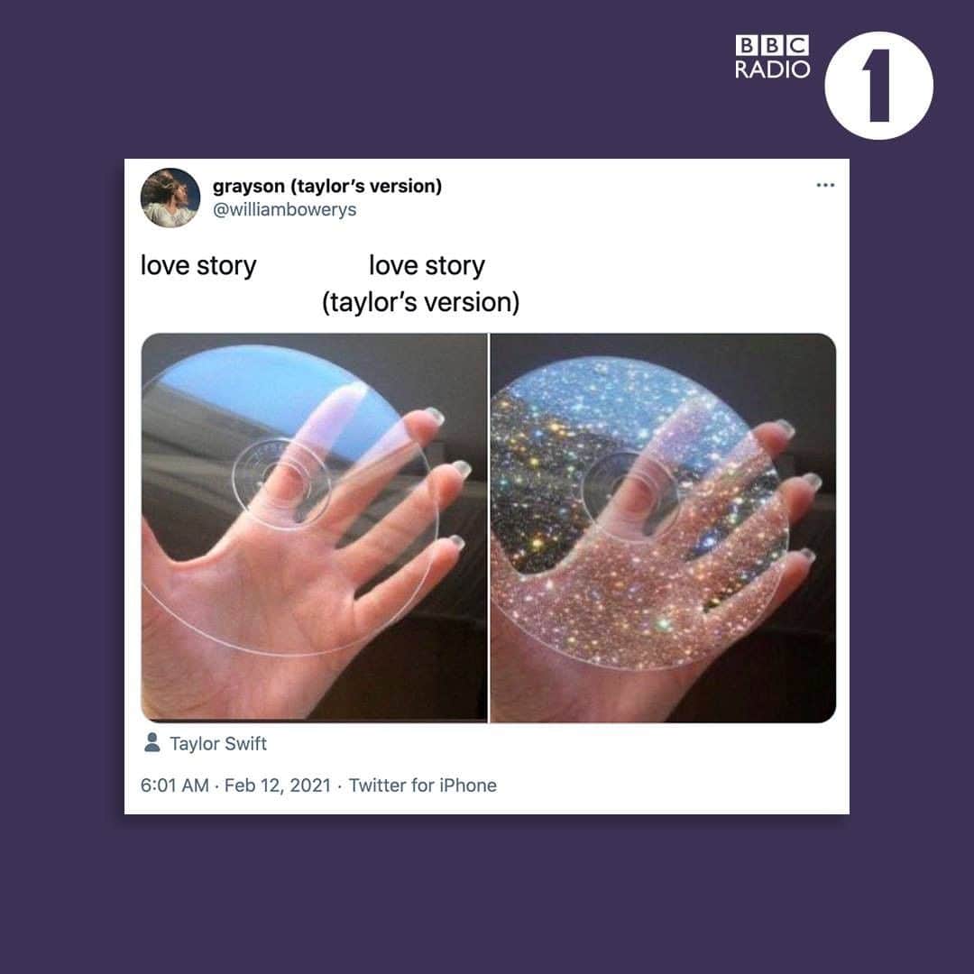 BBC Radioさんのインスタグラム写真 - (BBC RadioInstagram)「Shout out to Love Story (Taylor's Version) for sending us back 12 years 😭」2月12日 21時04分 - bbcradio1
