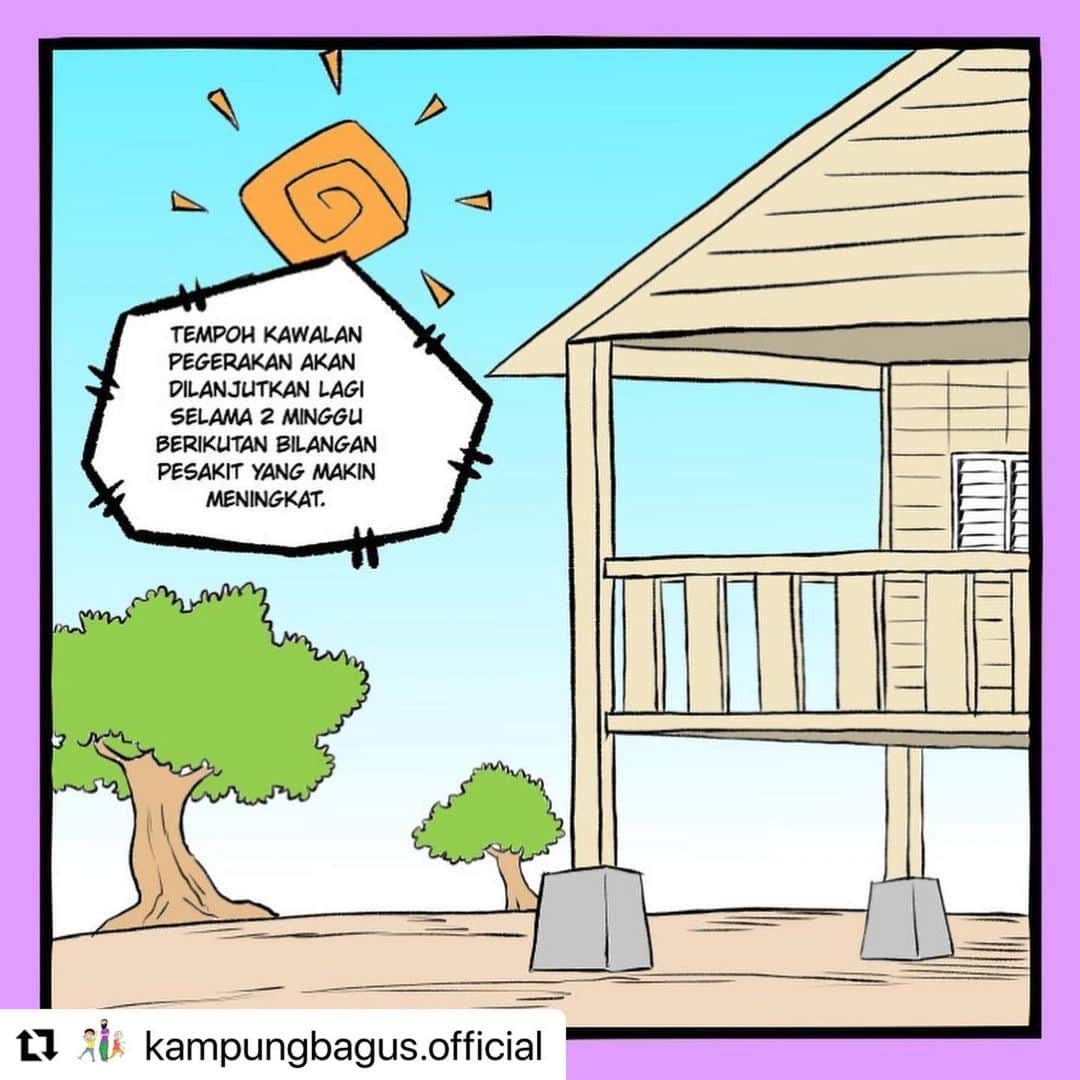 Koleksi Komik Malaysiaさんのインスタグラム写真 - (Koleksi Komik MalaysiaInstagram)「#Repost @kampungbagus.official with @make_repost ・・・ #048 [MAKIN SERIUS] . . Korang stay at home diam-diam ya. Sorry atuk takleh nak taip panjang-panjang, tak sempat. Tengah nak buat pintu ni. Lupa buat tadi. . . .  #camGampang #covid19 #stayathome #komiklawak #komik Malaysia #dukrumah #lawakgampang #lkb #lawakkampungbagus #perintahkawalan #perintahberkurung #instakomik #gengkomik #pkp #baman #komikkelakar #meletop #komikletop #koleksikomikmalaysia #komikboi #lawakterhad #budakkampung #nerdpakaispek」2月12日 22時01分 - tokkmungg_exclusive