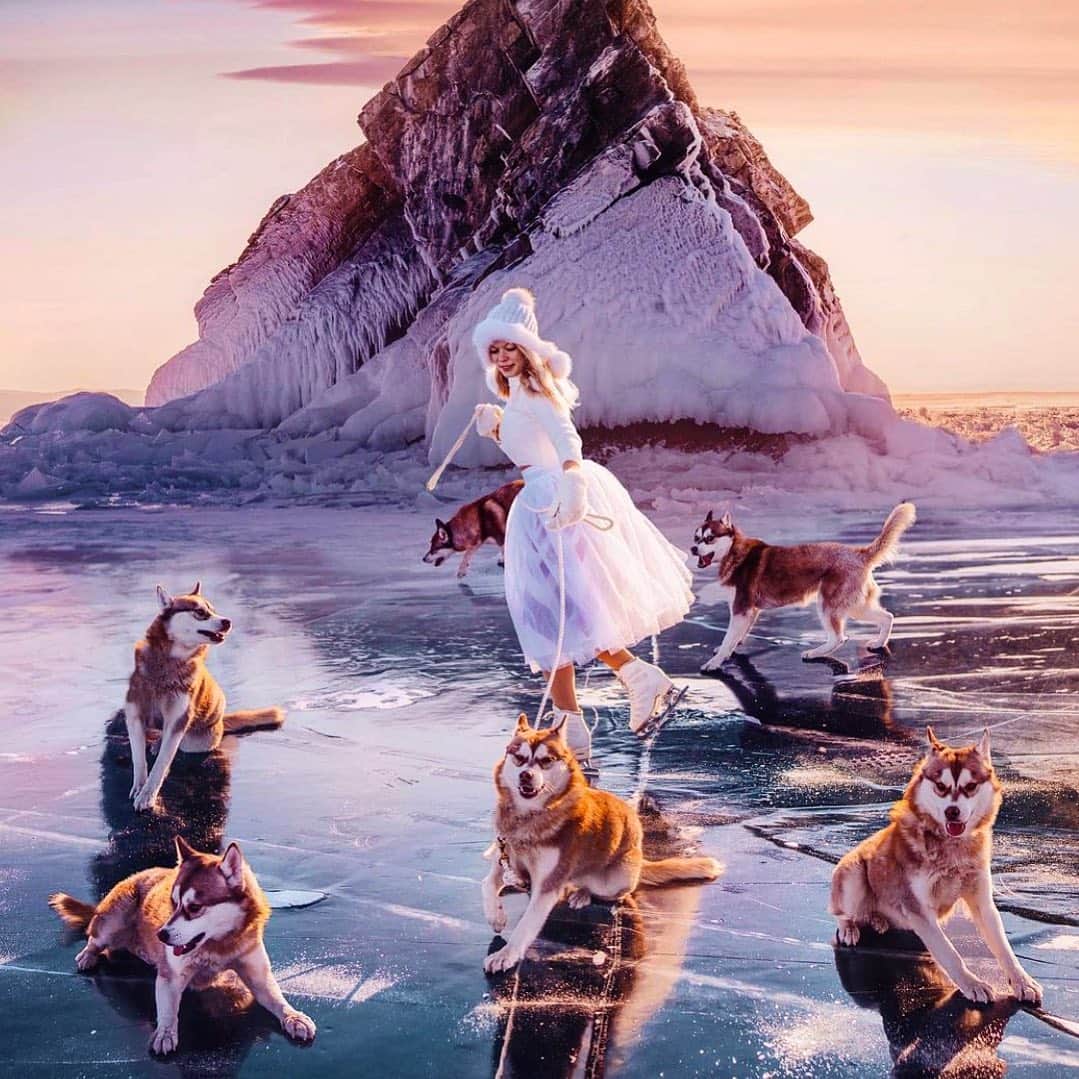 アナスタシヤ・ガルスチャンのインスタグラム：「В компании самых лучших подружек ♥️🐶  📷 : @hobopeeba  🐶 :  ⛸ : @edeaskates @johnwilsonblades」
