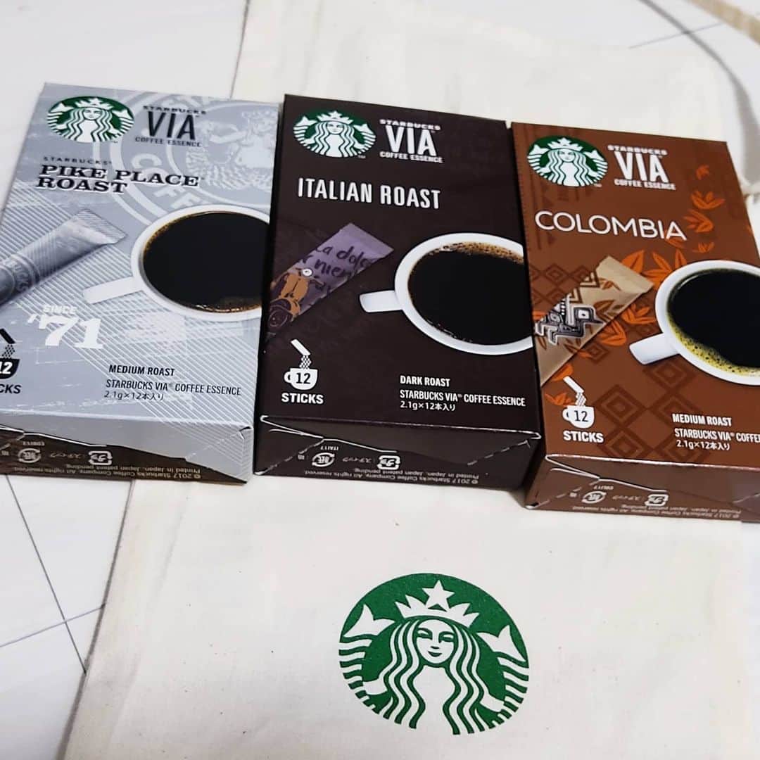 のインスタグラム：「スタバの インスタントコーヒー も頂きました🎁 #starbucks」