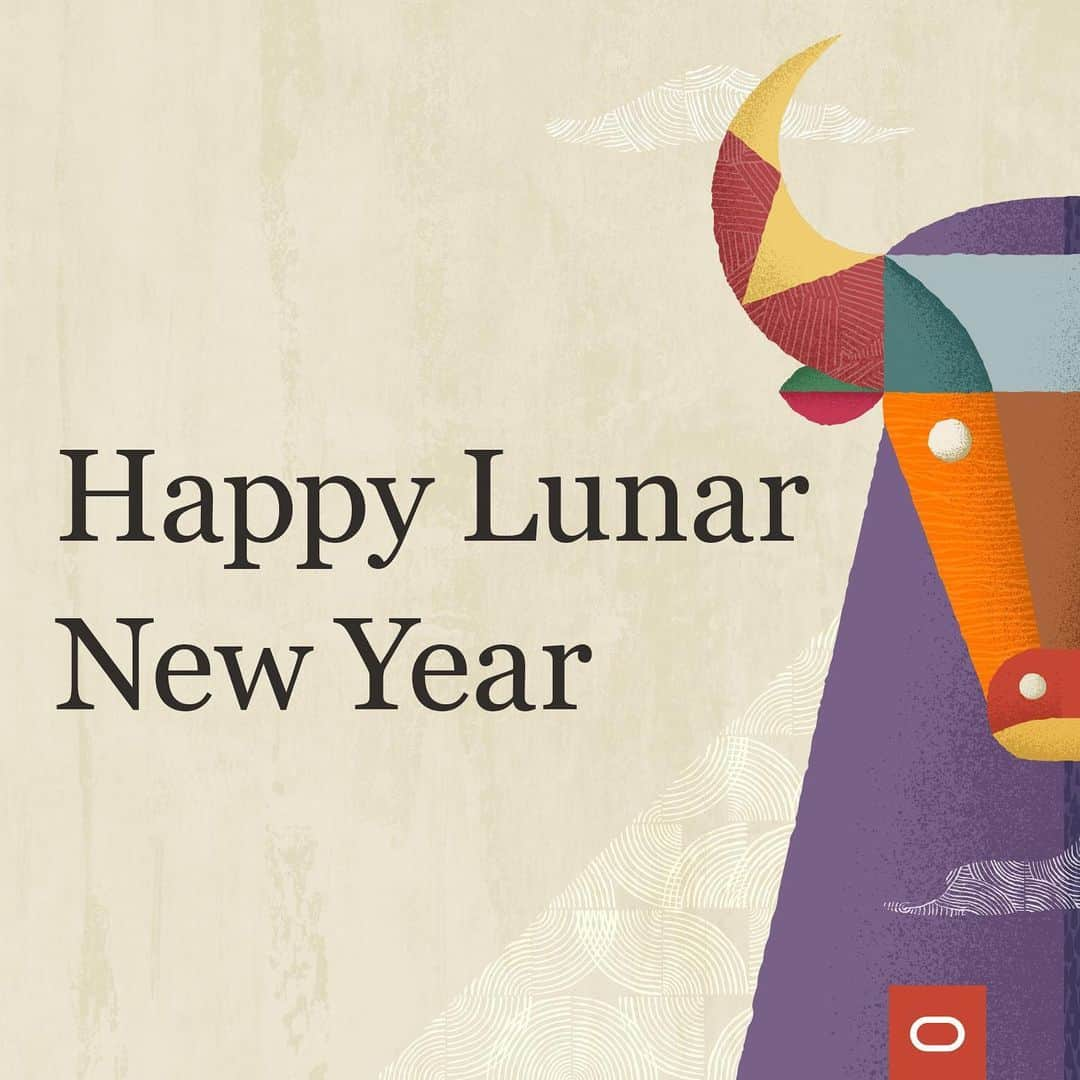 Oracle Corp. （オラクル）さんのインスタグラム写真 - (Oracle Corp. （オラクル）Instagram)「Wishing you a happy and prosperous Lunar New Year! We hope the Year of the Ox brings strength and determination to everything you do! 🌙 🐂 #LunarNewYear #YearoftheOx」2月13日 1時25分 - oracle