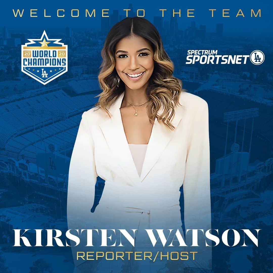 Los Angeles Dodgersさんのインスタグラム写真 - (Los Angeles DodgersInstagram)「Welcome, @kirsten_watson!  ⁣ The Dodgers today announced the addition of Kirsten Watson to their broadcast team. In her role as a reporter and host, Watson will contribute to the Dodgers’ broadcasts, studio programming and pre- and postgame coverage on both television and radio.」2月13日 2時14分 - dodgers