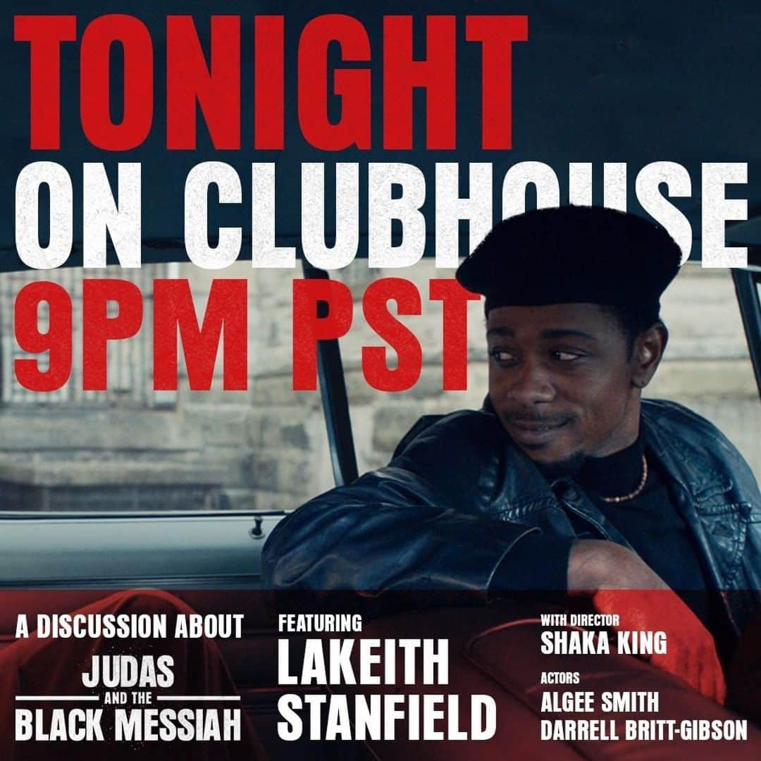 Warner Bros. Picturesさんのインスタグラム写真 - (Warner Bros. PicturesInstagram)「#Repost @judasandtheblackmessiahfilm Tonight at 9p PT on Clubhouse, join @lakeithstanfield3 and Director Shaka King for a discussion about #JudasAndTheBlackMessiah.」2月13日 11時47分 - wbpictures