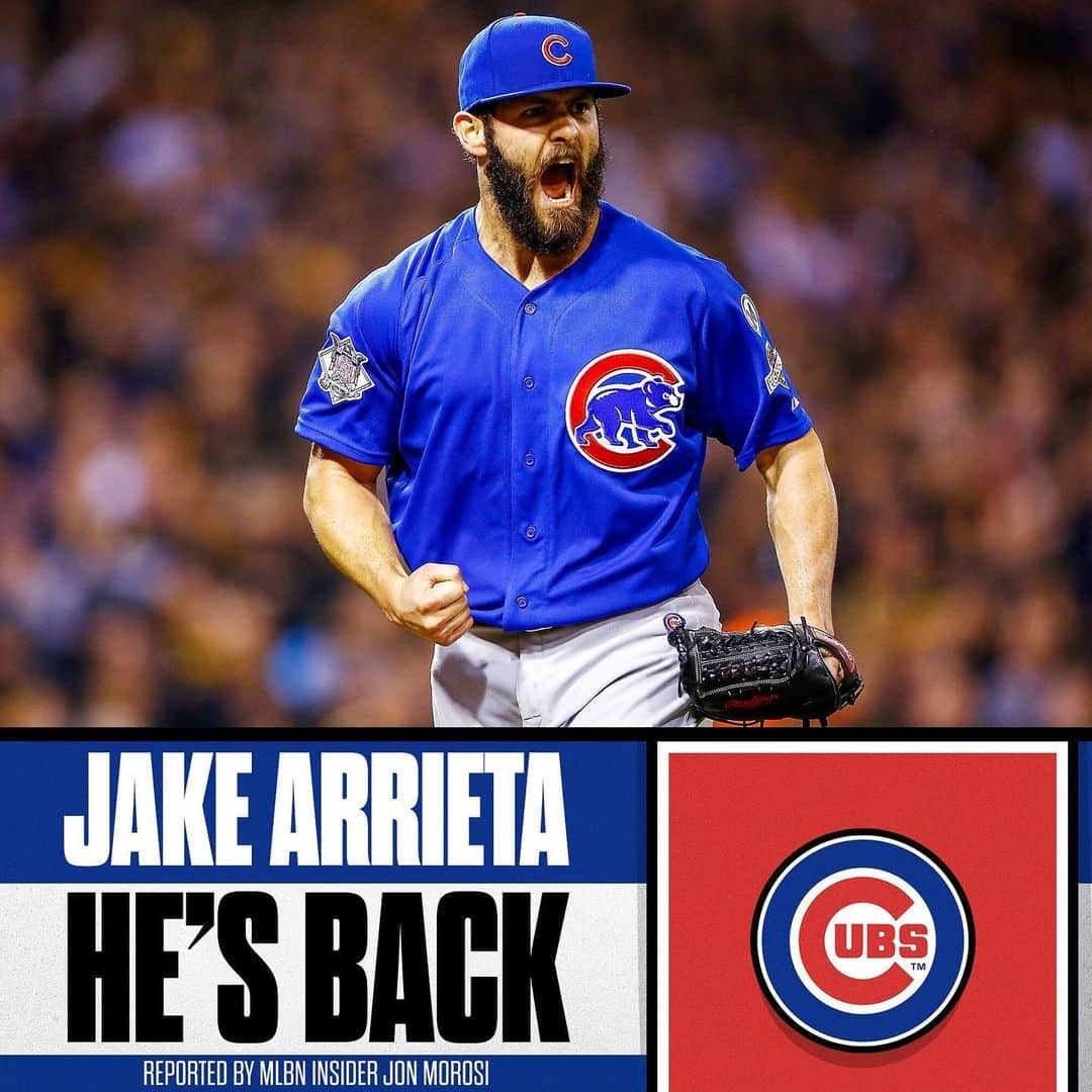 MLBさんのインスタグラム写真 - (MLBInstagram)「A reunion on the North Side.  Cubs, Jake Arrieta reportedly agree to 1-year deal, per Jon Morosi.」2月13日 11時47分 - mlb