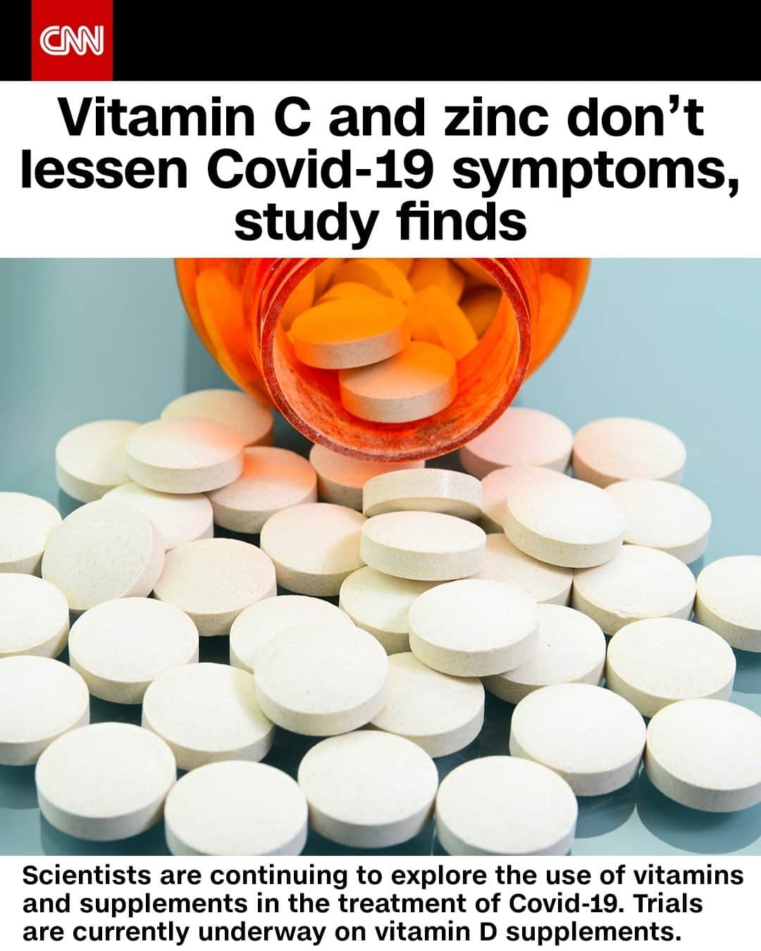 CNNさんのインスタグラム写真 - (CNNInstagram)「Despite the popular use of vitamin C and zinc to fight off or lessen the severity of viral colds and flu, a new study published in JAMA Network Open, found the two supplements were of no benefit to people isolating at home with Covid-19. In fact, the findings were so unimpressive that the study was stopped early. "Unfortunately, these 2 supplements failed to live up to their hype," said Dr. Erin Michos of John Hopkins and Houston Methodist's Dr. Miguel Cainzos-Achirica.⁠ ⁠ (📸: GetFocusStudio/Shutterstock)」2月13日 12時00分 - cnn