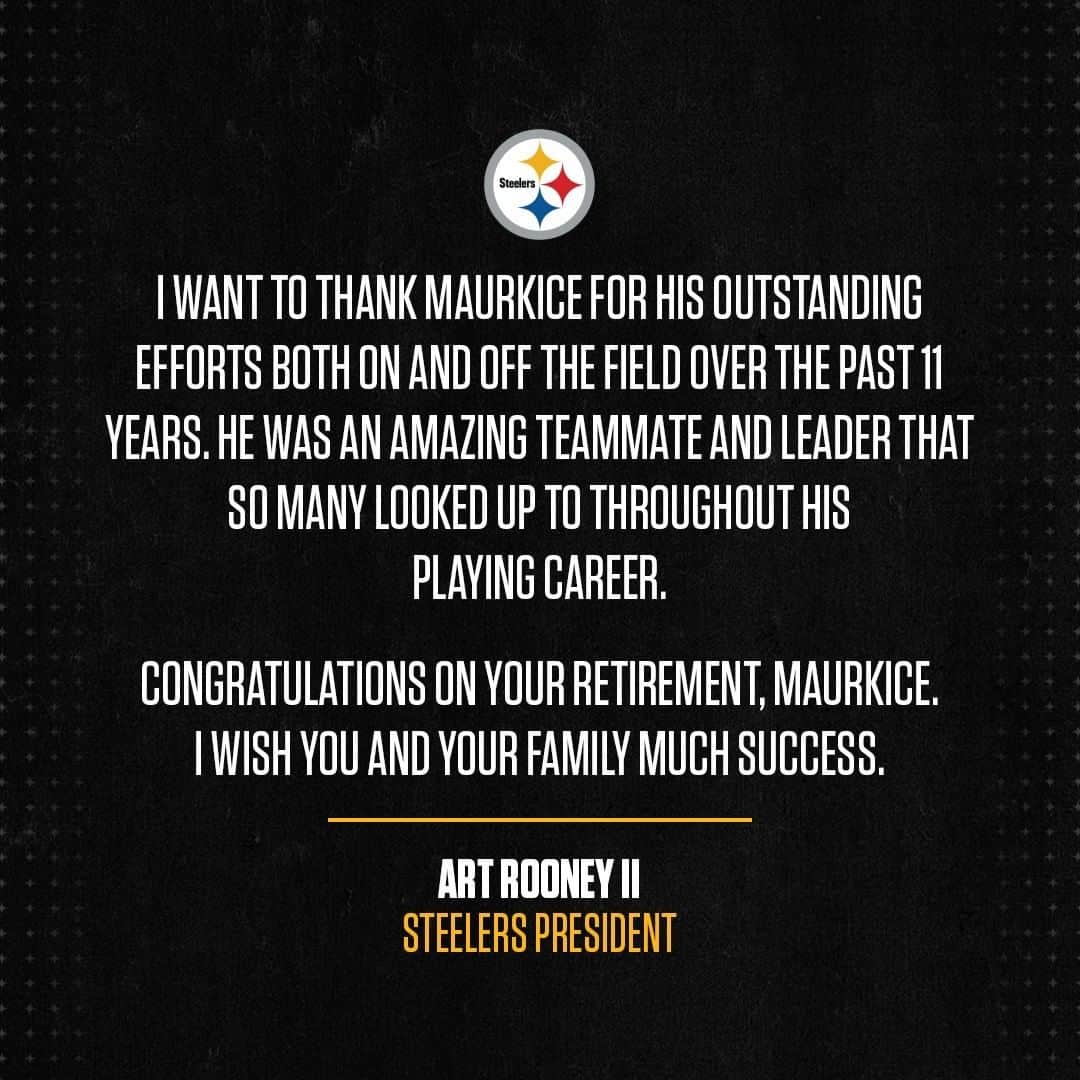 ピッツバーグ・スティーラーズさんのインスタグラム写真 - (ピッツバーグ・スティーラーズInstagram)「Statement from #Steelers President Art Rooney II on @maurkicepouncey's retirement」2月13日 4時02分 - steelers