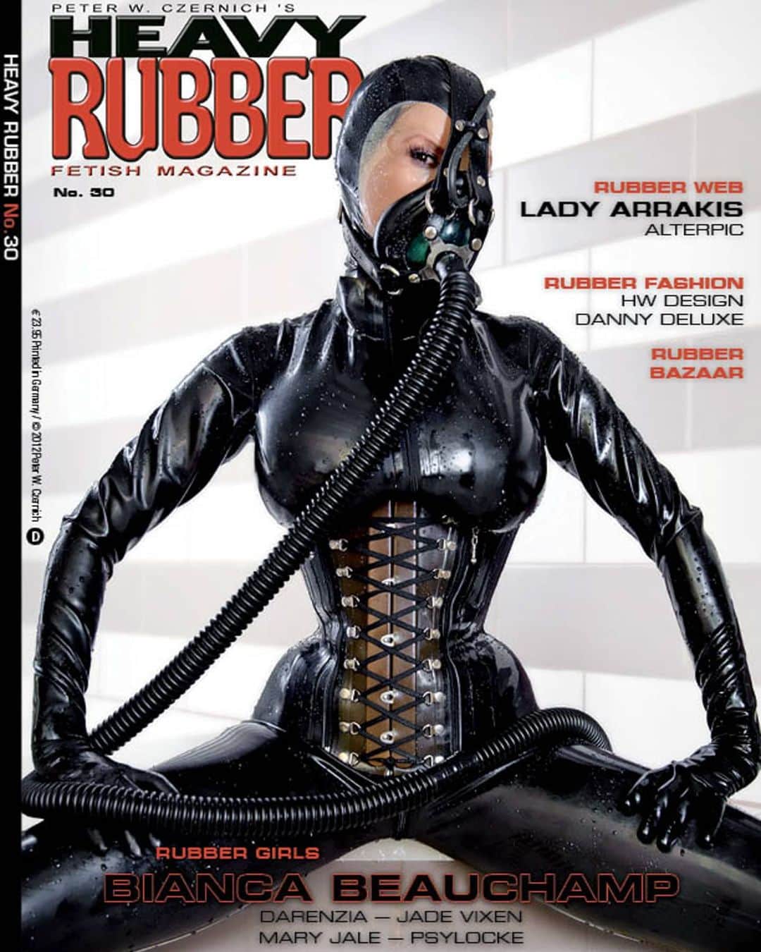 ビアンカ・ボーチャンプのインスタグラム：「And now for something a bit more intense, I present to you the second #cover I did for @peterczernich 's #heavyrubber #magazine.  I always liked doing those hr sessions because they were all about body expression. And that #latex outfit is a w e s o m e 😁」