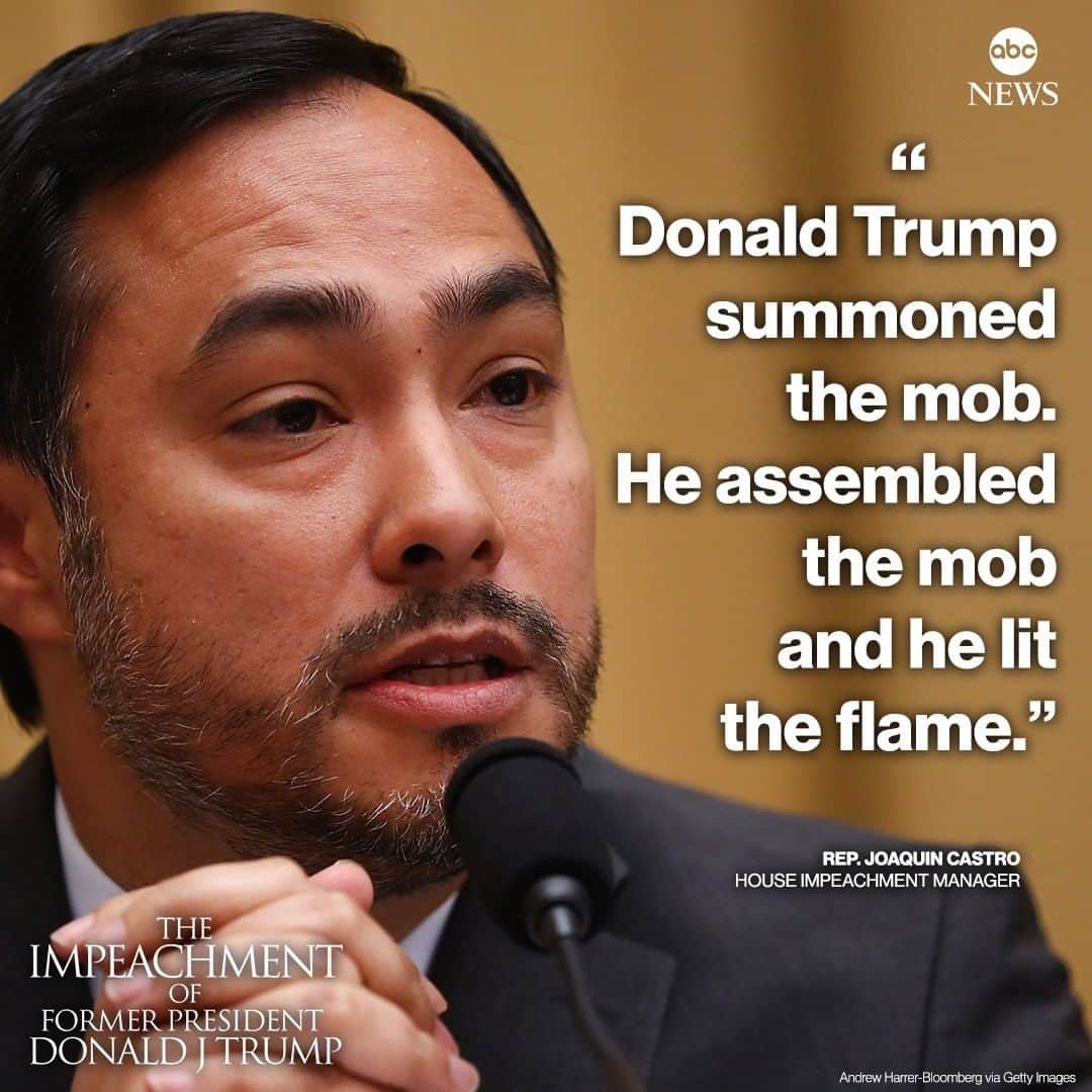 ABC Newsさんのインスタグラム写真 - (ABC NewsInstagram)「"Donald Trump summoned the mob. He assembled the mob and he lit the flame," House impeachment manager Rep. Joaquin Castro says, as senators ask questions in the #impeachmenttrial.」2月13日 6時50分 - abcnews