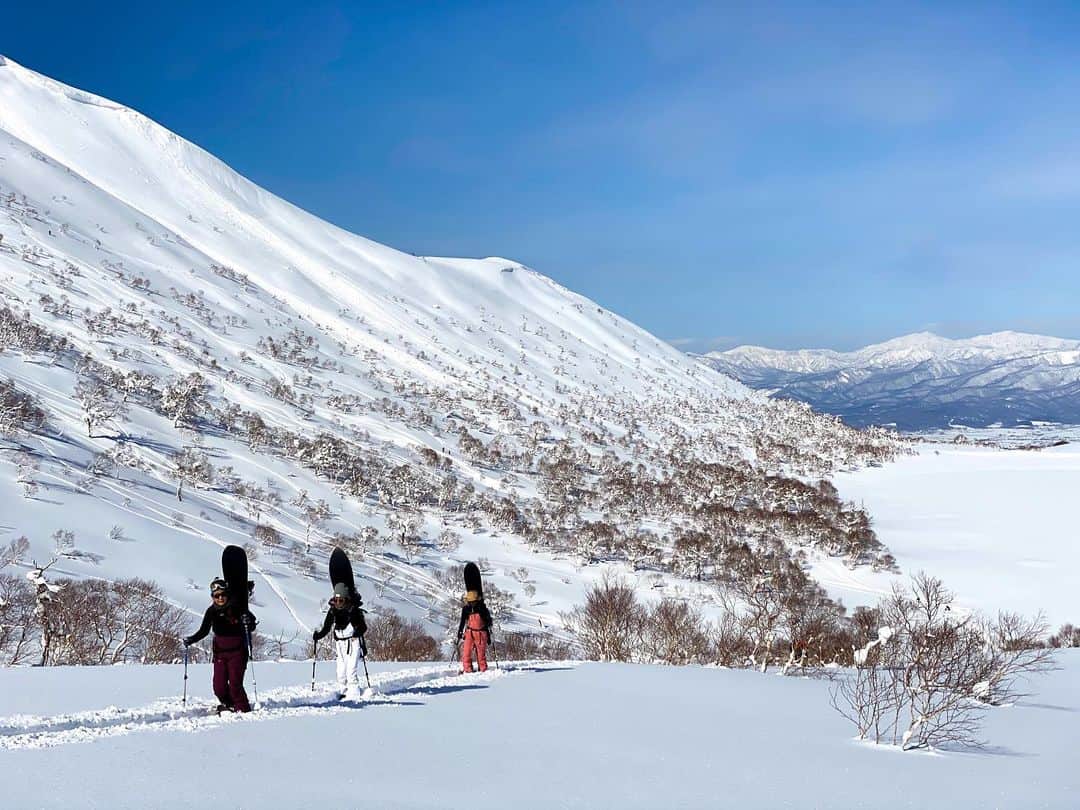 金子藍さんのインスタグラム写真 - (金子藍Instagram)「プロサーファーという時代を一緒に過ごしてきた私達  @kaorimayaguchi  @asami_tokita  @aikaneko_surf   再会できた場所が山 でも今なら山で会えるのも不思議な事ではなくて、自然かも  天気最高、雪最高☃️ 最高なタイミング  写真撮ったりと手間かかる女子達を連れて行ってくれ、急がなくていいんだよって声かけてくれてありがとうございます @osamu_usami  #北海道 #ニセコ #gentemstick」2月13日 7時45分 - aikaneko_surf