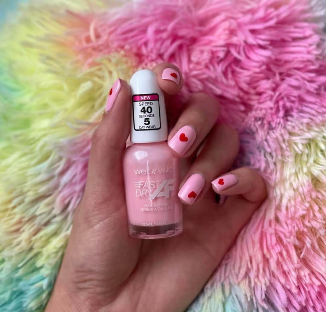 wet'n wild beautyさんのインスタグラム写真 - (wet'n wild beautyInstagram)「The perfect V-Day nails DO exist! @cofeebreakwithdani used our #FastDryAF Nail Color in Cotton Candy to create these adorable nails 🥰  Get them @Walmart @Amazon @fivebelow (3/1)  @dollargeneral (3/8) @riteaid @cvspharmacy @heb and ALWAYS at wetnwildbeauty.com   #wetnwild #wetnwildbeauty #fastdryafnailcolor #nailpolish #beauty #crueltyfree」2月13日 8時50分 - wetnwildbeauty