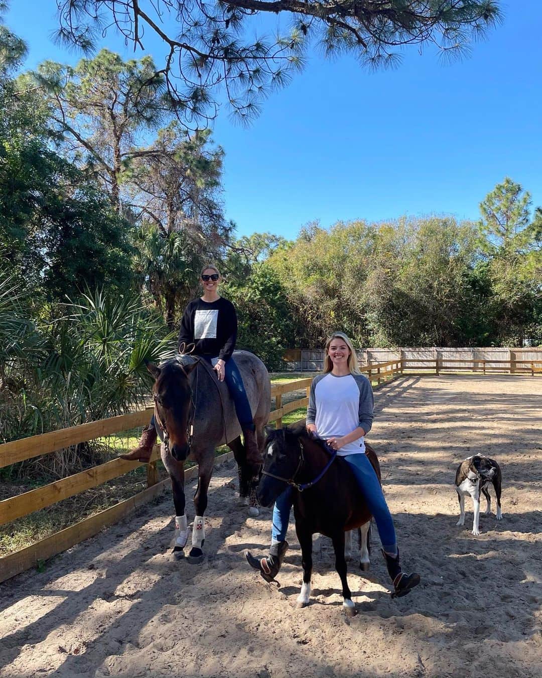 ケイト・アプトンのインスタグラム：「Either I have long legs or this horse has short legs... okay maybe it’s both.」