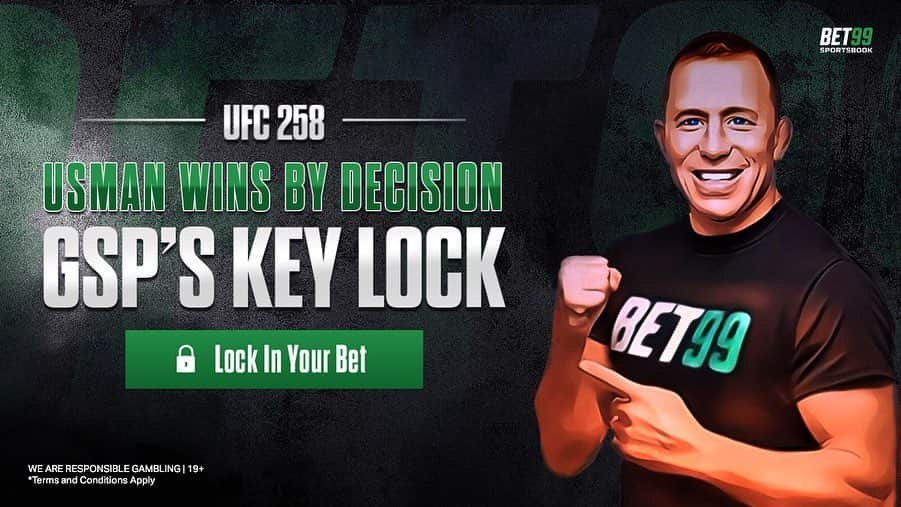 ジョルジュ・サンピエールさんのインスタグラム写真 - (ジョルジュ・サンピエールInstagram)「Check out my picks for UFC 258 and take “GSP’s Picks” and “GSP’s Key Lock” in the Boosted Odds market on @bet99sportsbook now! Click the link in my bio, sign up with the code “GSP250” and bet with me today!」2月13日 10時02分 - georgesstpierre