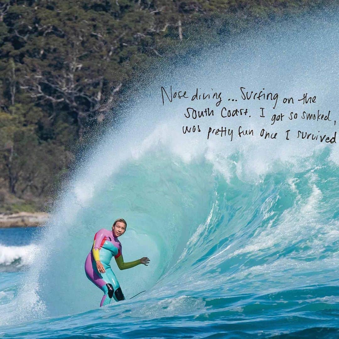BillabongWomensJapanのインスタグラム：「Nose diving...surfing on the South Cost... I got so smoked, was pretty fun once I survived. @jaleesavincent」