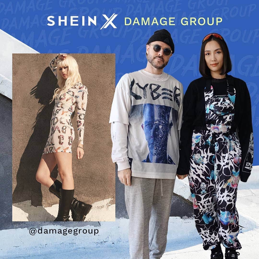 SHEINのインスタグラム：「Introducing alternative street brand 🌟 @damagegroup  Based in Taipei, Taiwan, Damage Group has earned a global reputation in the underground fashion scene! See how their futuristic styles are inspired by cyber punk and grunge appeal.  📣SHEIN X spotlights the latest indie designers to fashion lovers around the world by letting them focus on creating while we do the heavy lifting (a.k.a. producing + selling).  Got Design In Your DNA? ✨🎨  Apply to score a spot in our next SHEIN X designer lineup 👉https://m.shein.com/promotion/shein-x-apply」