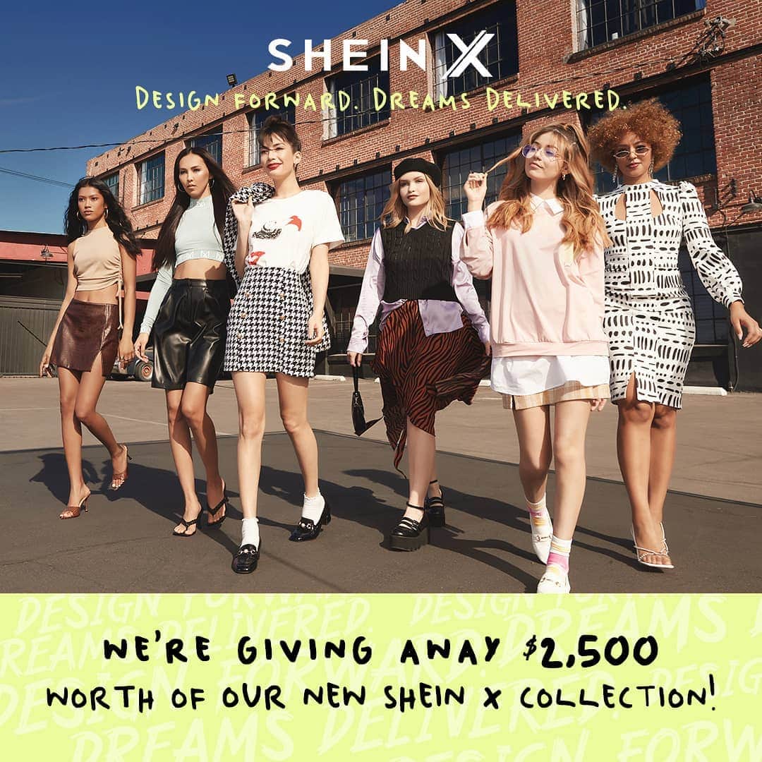 SHEINのインスタグラム：「SHEIN is launching #SHEINX to showcase new talent to millions of people around the world! 💘  Design Forward. Dreams Delivered. ✒✨  This February, we're giving away the new #SHEINX designer collections to 5 fabulous #SHEINX trendsetters! 🛍  How to enter: 1. Like this post & follow @SHEINofficial 2. Comment #SHEINX & tag 3 of your besties! 👯‍♀️  Winners will be announced on 2/21/2021 via our Instagram story.  Each winner will receive any #SHEINX collection of your choice (valued up to $500)! 🎁  👉 Please Note:⁣ SHEIN reserves the right to final interpretation.」