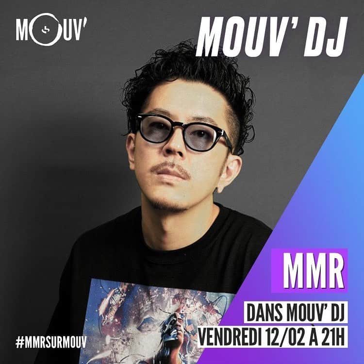のインスタグラム：「@mouv  #MMRSURMOUV 🇫🇷🇫🇷🇫🇷 Big s/o 2 @muxxamouv   昨日フランスのラジオ局MOUVでゲストミックスさせてもらいました！プロフィールLINKにアーカイブを載せてますのでチェック🔗」