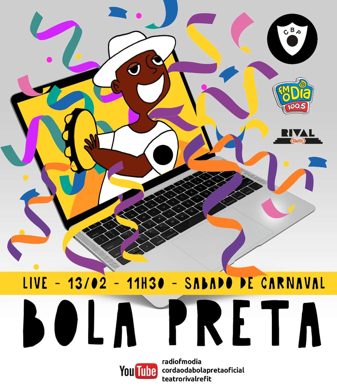 Rádio FM O Dia のインスタグラム：「#Sabadou e a folia vai rolar solta no canal da FM O Dia, hein! ⠀ Prepara a fantasia, o glíter e vem assistir de camarote a live da Bola Preta, que começa daqui a pouco, a partir das 11h30 🎊🎉 ⠀ Não dá pra perder! ⠀ #CordãodaBolaPreta #AlegriadeCarnaval #RiodeJaneiro #Errejota #PorainoRio」