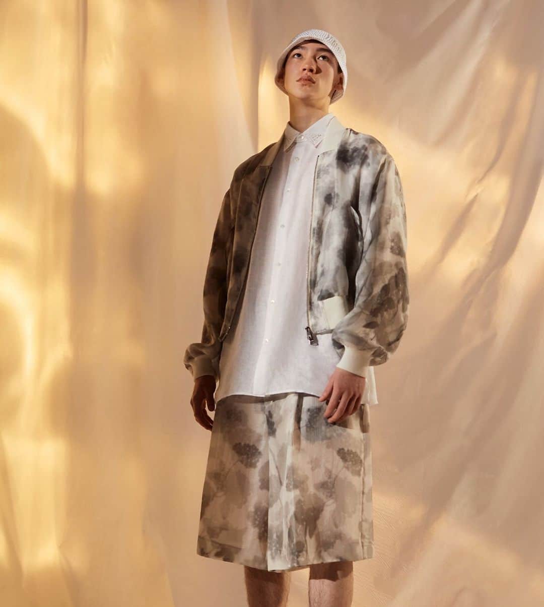 Fendiのインスタグラム：「Your next style move. With comfort as a priority, the #FendiSS21 men’s collection shines the spotlight on relaxed, unstructured silhouettes, subdued prints, and a neutral color palette.  Photographer: @josh._.hight Stylist: @ganio Models: Felix Cheong Macleod, Jean Augnet and Alexander Carey Morgan」