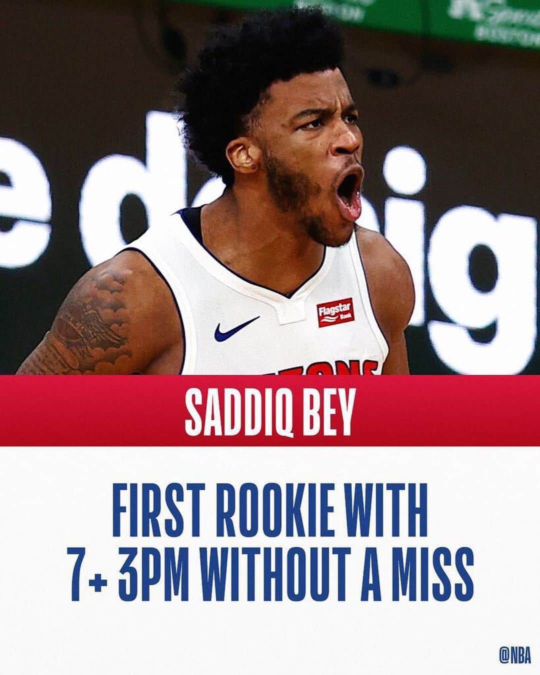 NBAさんのインスタグラム写真 - (NBAInstagram)「💯 @saddiq.bey becomes the first rookie in @nbahistory to make 7 threes without a miss! #NBARooks」2月13日 14時08分 - nba