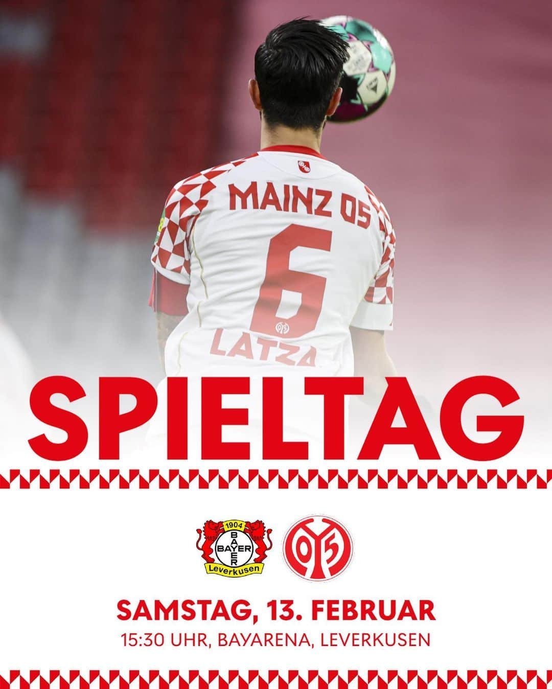 1.FSVマインツ05さんのインスタグラム写真 - (1.FSVマインツ05Instagram)「Es ist SPIELTAG! 😍 Wir fahren den Rhein runter nach Leverkusen. Was ist drin heute? 💪 #B04M05 #bundesliga #mainz05」2月13日 17時34分 - 1fsvmainz05