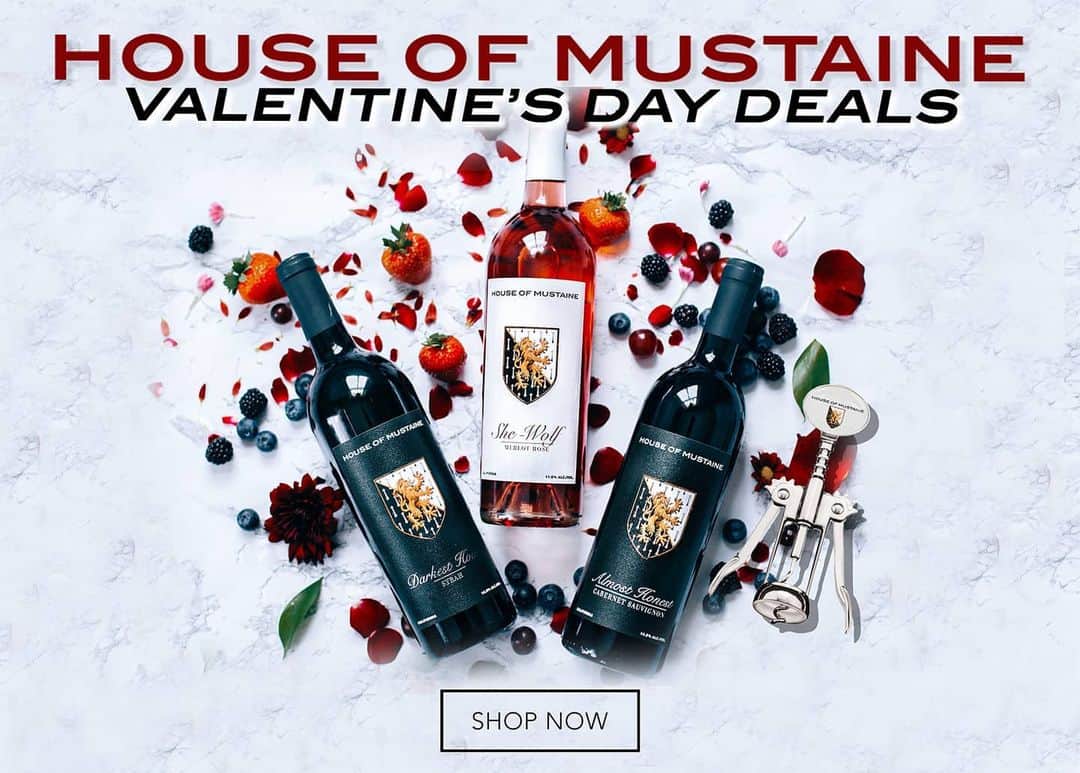 Megadethのインスタグラム：「Wishing all a Happy Valentine’s Day from House of Mustaine! Enjoy two special deals this holiday: Receive a free custom HoM stainless steel corkscrew with any wine purchase! **US ONLY, shipped separately, limit one per customer** PLUS all HoM customers take 15% off our limited edition HoM merch bundle with code: HOM15 (ships worldwide). houseofmustaine.com @houseofmustaine」