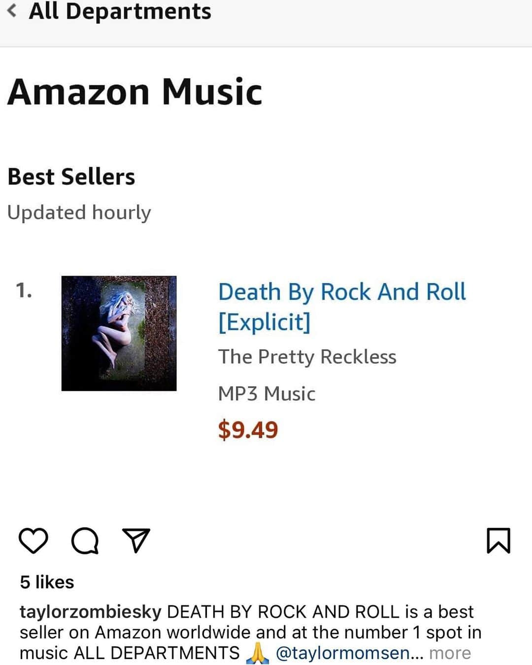 テイラー・モンセンさんのインスタグラム写真 - (テイラー・モンセンInstagram)「#DeathByRockandRoll is #1 on @amazonmusic 🤘🤘🤘🙏🙏🙏#DEATHBYROCKANDROLL OUT NOW!!! Link in Bio」2月14日 6時48分 - taylormomsen