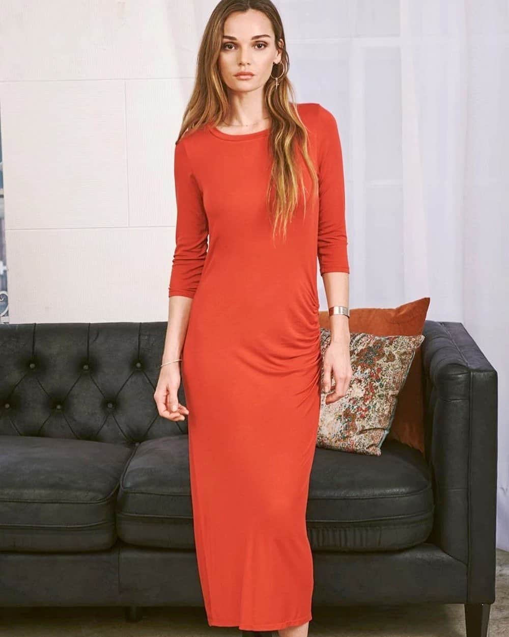 エルエーメイドのインスタグラム：「Our Valentines Look ❣️ Sustainable with flattering ruching on the left waist ✨20% off our “Galentines Collection” until 2/14 at 11:59 pm.」