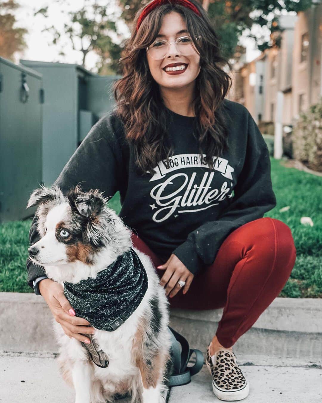 DogsOf Instagramのインスタグラム：「“Dog hair is my glitter” ✨ Commencing our monthly #shopsmall series with Rosa, creator of @designedimpulseco! Rosa is based in San Diego with her two dogs, Otis Spunkmeyer and Nova Joy.   “My normal day job was a hairstylist until the pandemic hit and my world got rocked and we got shut down. During our second shut down I decided I needed to put my energy into something that would make me happy. Two of the things that made my happiest were my dogs, and I've always had a love for all things fashion. So I impulsively decided I'm gonna start a dog bandana company!! My goal was to create a company that could help show case dogs and their personalities through accessories.  We try to hand pick fabrics we don't see on the market, and offer personalized options as well as options for all holidays/birthdays. I would have to say our absolute favorite bandana has been the velvet series, but especially the black sparkle velvet bandana!”  We CONSTANTLY have ideas running through our head. I probably have way too much fabric in my house right now 🤣 typical when I launch items I have been planning the themes out for a couple of weeks and adding to them as I find fabric patterns I think will fit!”  You can find @designedimpulseco sweaters, dog bandanas, dog bows, and more in our shop at dogsof.com 🌟 Linked in bio 🌟  Know a designer you’d love to see us work with? Submit through the link in our bio!  #shopdogsof #shopsmalldesigners #nationalloveyourpetday」