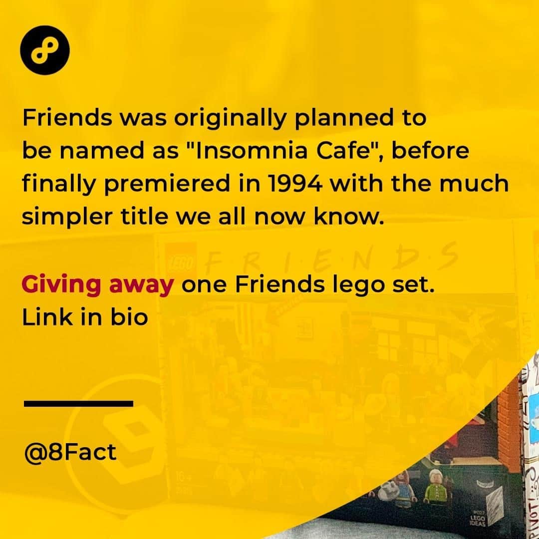 のインスタグラム：「How you doin’ Friends lovers? It’s your chance to win the lego set of the legendary Friends tv show from @club9official. Join the giveaway now. Link In Bio.」