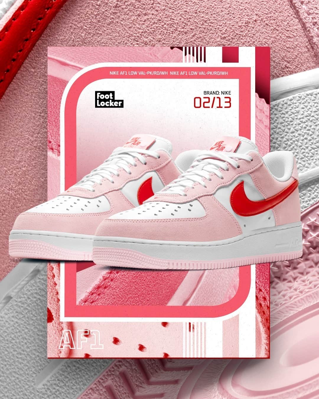Foot Lockerのインスタグラム：「True Love ❤️ #Nike AF1 'Valentine's Day' available now online」