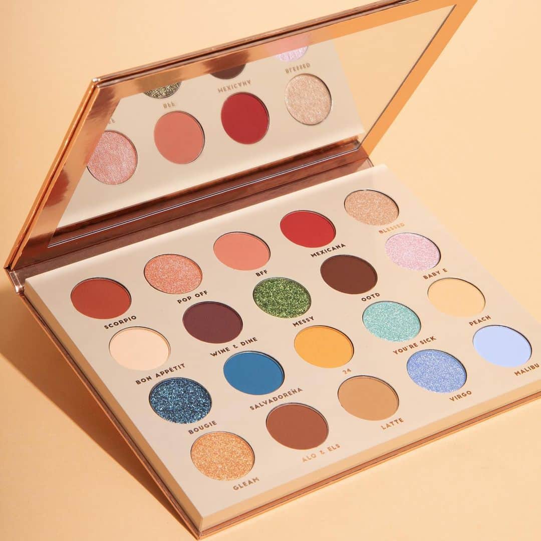 BH Cosmeticsのインスタグラム：「Stun on 'em with neutral tones plus sultry pops of color 👏🏼 The flow of the NEW BFF - 20 Color Shadow Palette was designed for fully curated looks - each row across includes a transition, crease and lid shade! 👀 WHO'S BAGGING?! #BhxAlondraElsy #bhcosmetics」